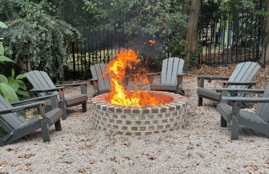 The warmth and glow of the fire invite guests to slow down, linger, and enjoy quiet moments together.